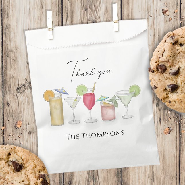 Watercolor Cocktail Party Cute Custom Favour Bag (Creator Uploaded)
