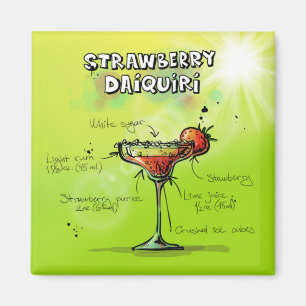 Watercolor Cocktail Recipe Magnet
