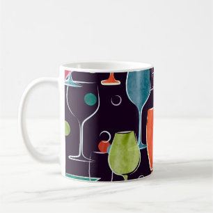 Watercolor cocktails, colourful vintage pattern. coffee mug