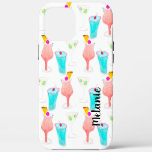 Watercolor Cocktails Drinks Monogrammed iPhone 12 Pro Max Case