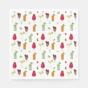 Watercolor Cocktails & Party Drinks Napkin