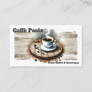 Watercolor coffee cup business card