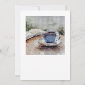 watercolor coffee note card