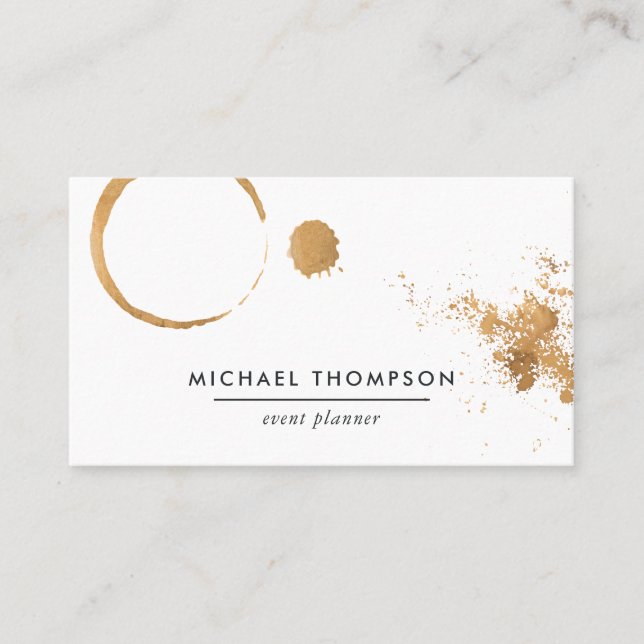 Watercolor Coffee Stains and Splashes Business Card (Front)