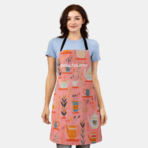Watercolor Coffee Tea or Me Personalised Retro Apron