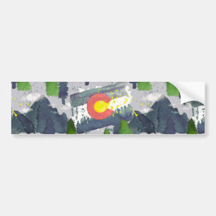 Watercolor Colorado Grey Bumper Sticker