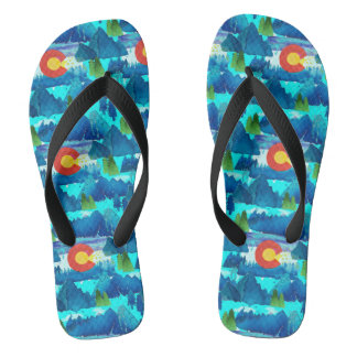Watercolor Colorado Thongs