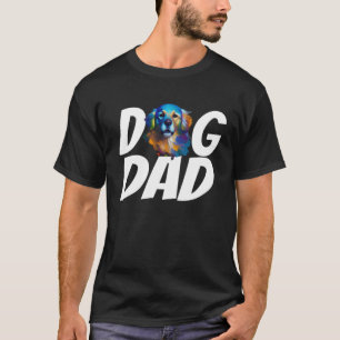 Watercolor Colorful Golden Retriever Mom Dog Dad M T-Shirt