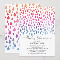 Watercolor Colour Raindrop Neutral Baby Shower