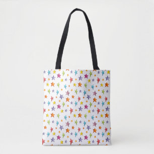 Watercolor colour stars tote bag