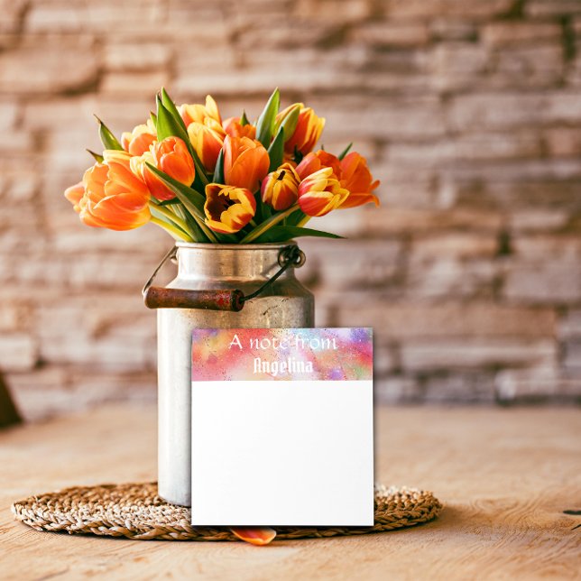 Watercolor coloured splash white thypography notepad (Creator Uploaded)