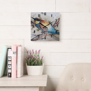 Watercolor colourful beekeeper  square wall clock
