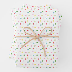 Watercolor Colourful Christmas Confetti Wrapping Paper Sheet
