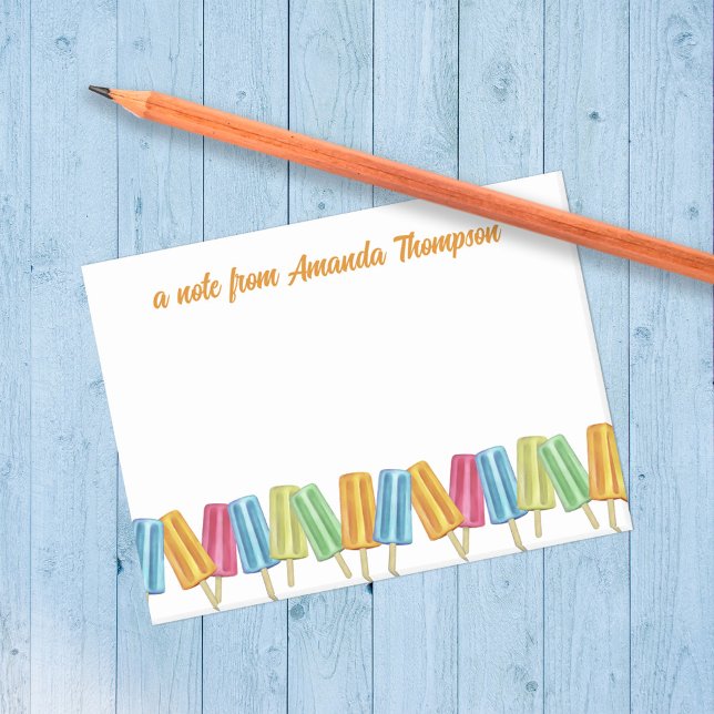 Watercolor Colourful Cute Popsicles Custom Post-it Notes (Colorful cute popsicles custom post it notes)