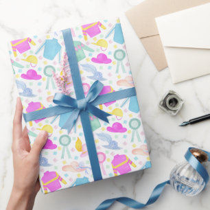 Watercolor Colourful Derby Jerseys & Hats Wrapping Paper