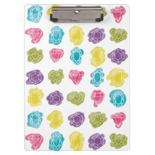 Watercolor Colourful Diamonds Pattern Clipboard