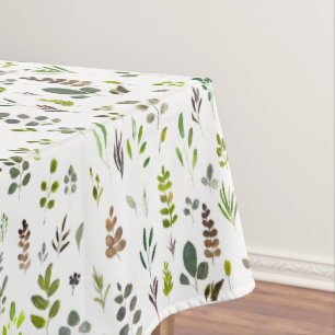 Watercolor Colourful Eucalyptus Leaves Pattern Tablecloth