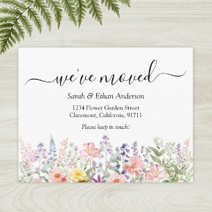 Watercolor Colourful Floral Moving Announcement