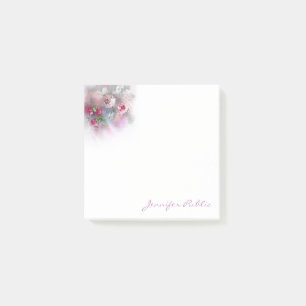 Watercolor Colourful Flowers Hand Script Template Post-it Notes