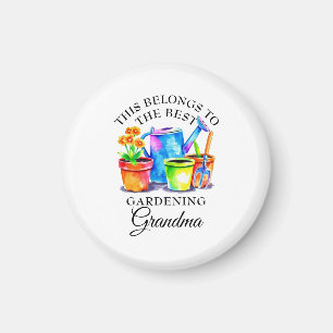 Watercolor Colourful Gardening Tools Grandma Magnet