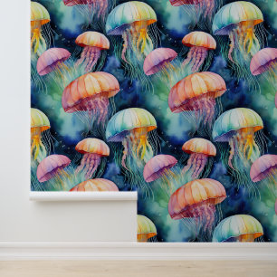 Watercolor Colourful Jellyfish Ocean Animals Wallpaper