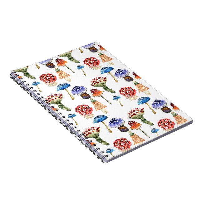 Watercolor colourful mushrooms notebook (Right Side)