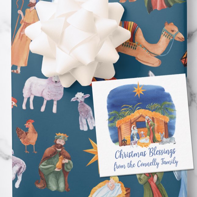 Watercolor Colourful Nativity Christmas Enclosure Card (Creator Uploaded)