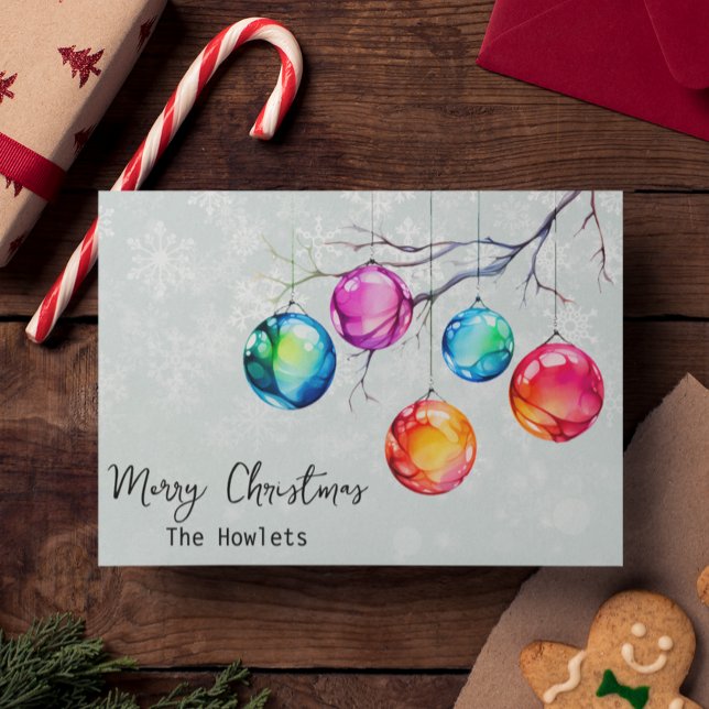 Watercolor Colourful Neon Christmas  Holiday Card (Creator Uploaded)