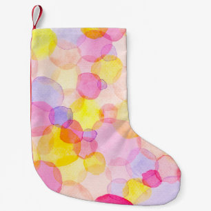 Watercolor colourful polka dots seamless pattern small christmas stocking
