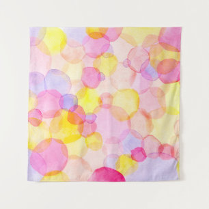 Watercolor colourful polka dots seamless pattern tapestry