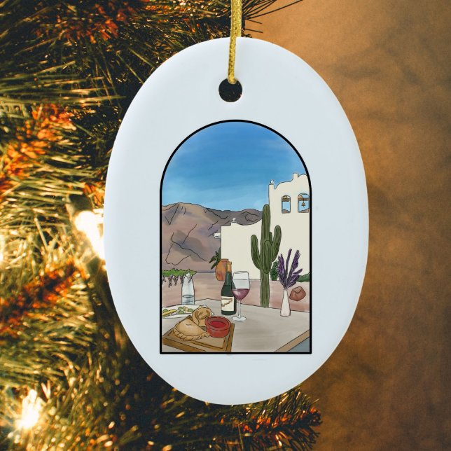 Watercolor Colourful Salta, Argentina  Ceramic Ornament (Creator Uploaded)