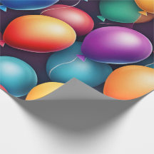 Watercolor Colourful Seamless Balloons Birthday