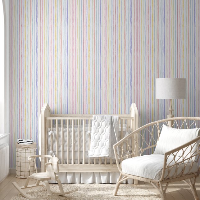 watercolor colourful stripes wallpaper (Kids)