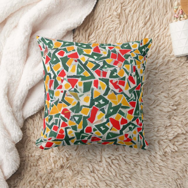 Watercolor Colourful Terrazzo Pattern Cushion (Blanket)