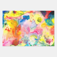 Watercolor colourful textured painting vivid rainb