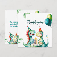 Watercolor Colourful Trex Dinosaur 1st Birthday