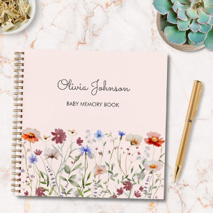 Watercolor Colourful Wildflower Baby Memory Book