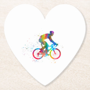 watercolor competition cyclist paper coaster