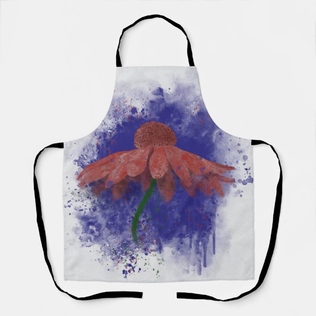 Watercolor Coneflower Apron (Front)