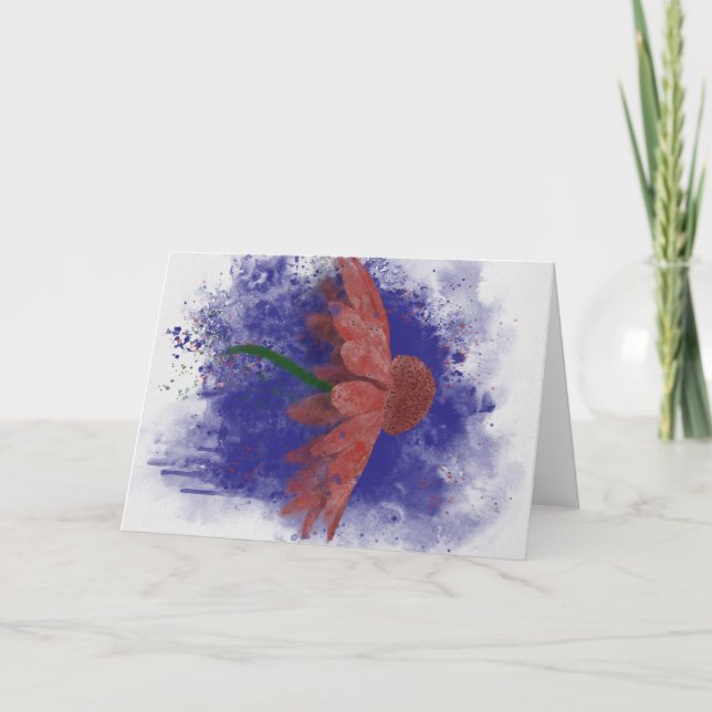 Watercolor Coneflower Card (Front)