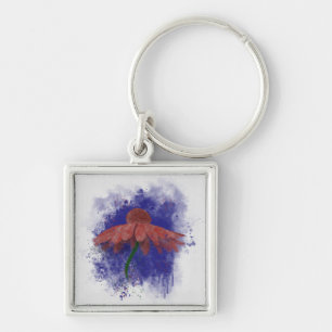 Watercolor Coneflower Key Ring