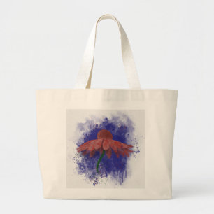 Watercolor Coneflower Large Tote Bag
