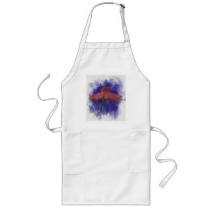 Watercolor Coneflower Long Apron