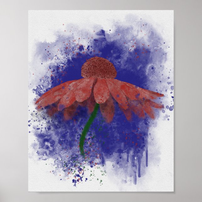 Watercolor Coneflower Poster (Front)