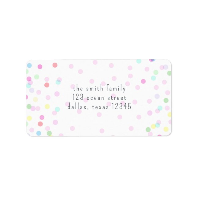 Watercolor Confetti Address Label (Front)