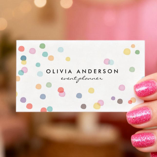 Watercolor confetti Colours business cards Event (Creator Uploaded)