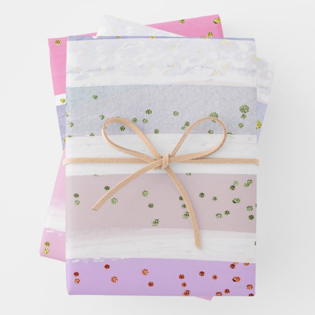 Watercolor Confetti Pattern Wrapping Paper Sheet (In situ)