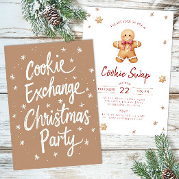 Watercolor Cookie Exchange Christmas Party Invite