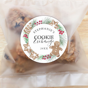 Watercolor Cookie Exchange  Classic Round Sticker