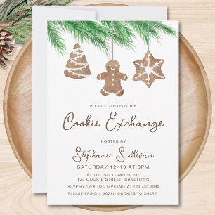 Watercolor Cookie Exchange Party Invitation